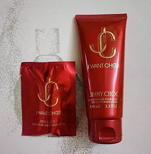 Jimmy Choo I Want Choo Pefume Lotion & Perfum Sample Spray Vial 2pc Set