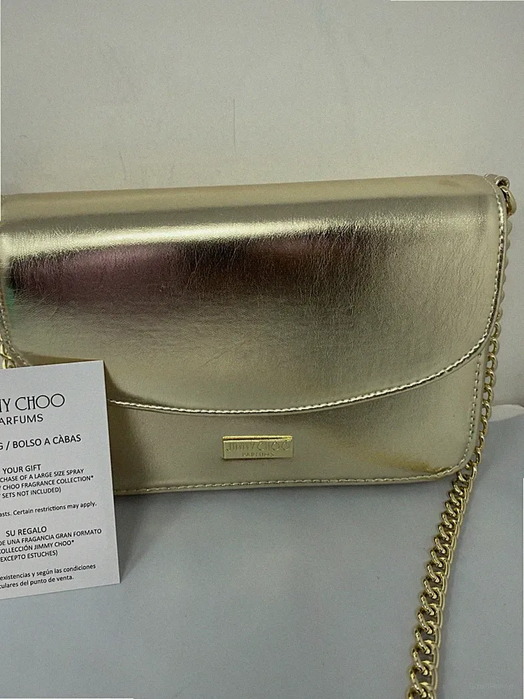 Jimmy Choo Parfums Gold Shoulder Bag Chain Strap/Crossbody/ Clutch