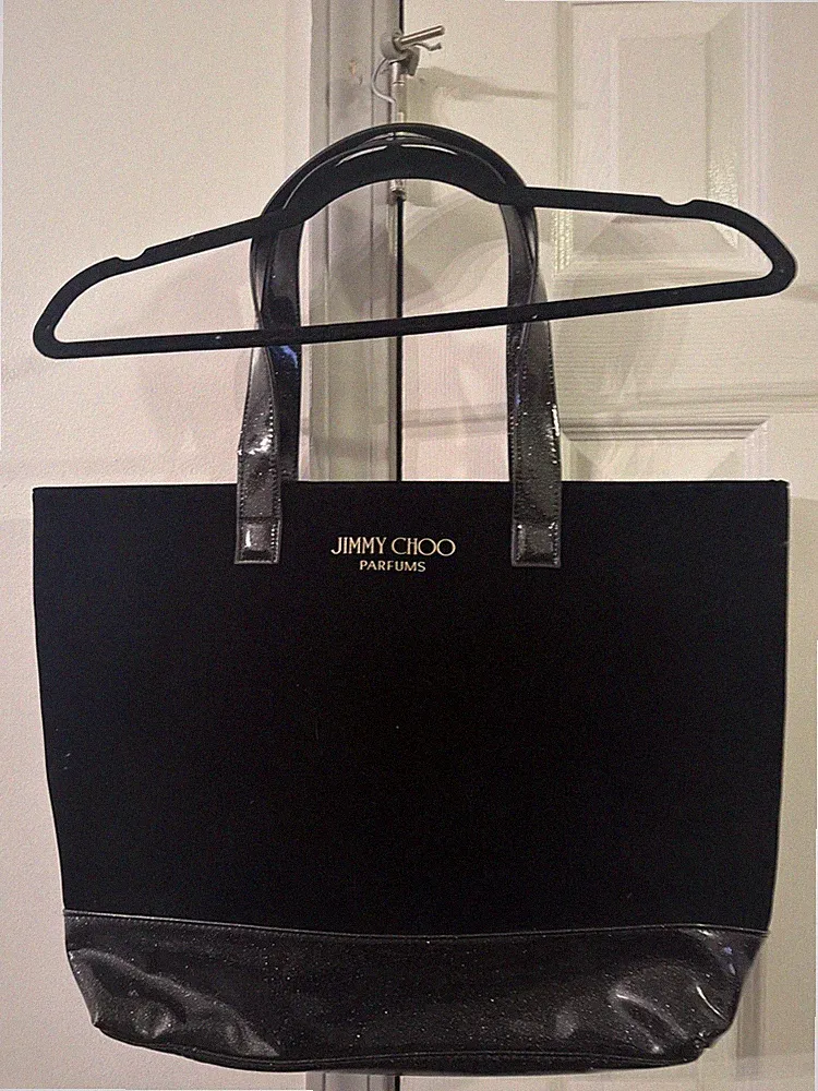 Jimmy Choo Perfumes Large Velvet Glitter Sparkle Tote Bag