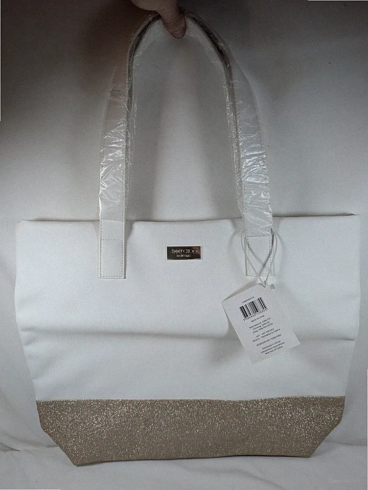 Jimmy Choo Perfumes Tote Bag White Ivory /gold Glitter
